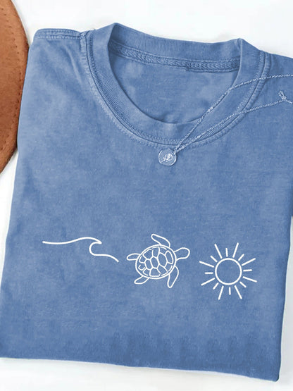 Women's Inspirational Graphic T-Shirt - Round Neck Short Sleeve – Orange / Dark Gray – view 13