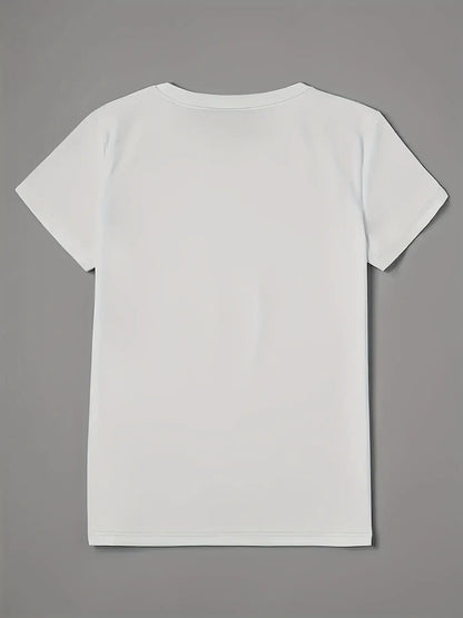 Women's Inspirational Graphic T-Shirt - Round Neck Short Sleeve – Red / Apricot detail view