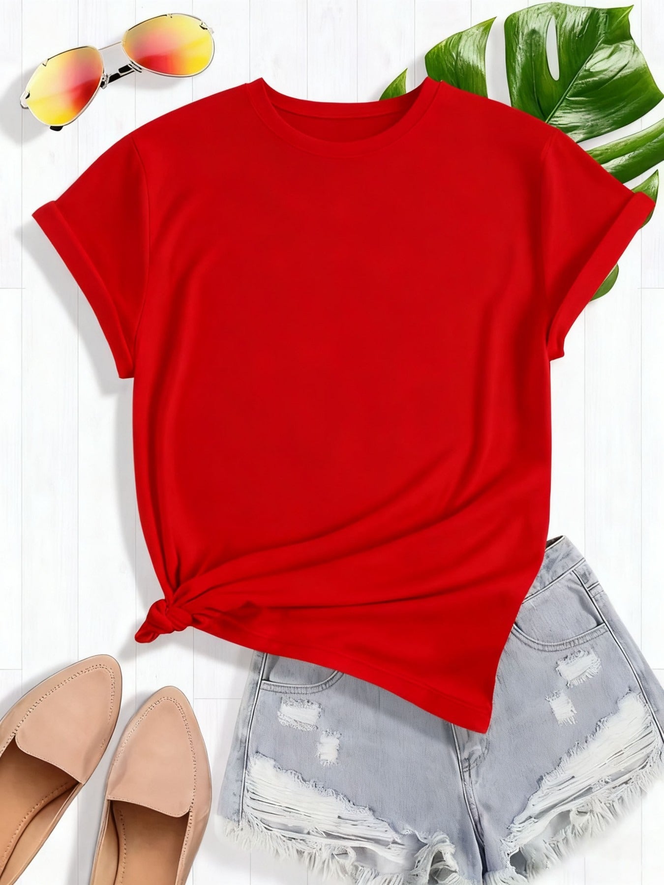 Women's Inspirational Graphic T-Shirt - Round Neck Short Sleeve – Sky Blue / Green detail view