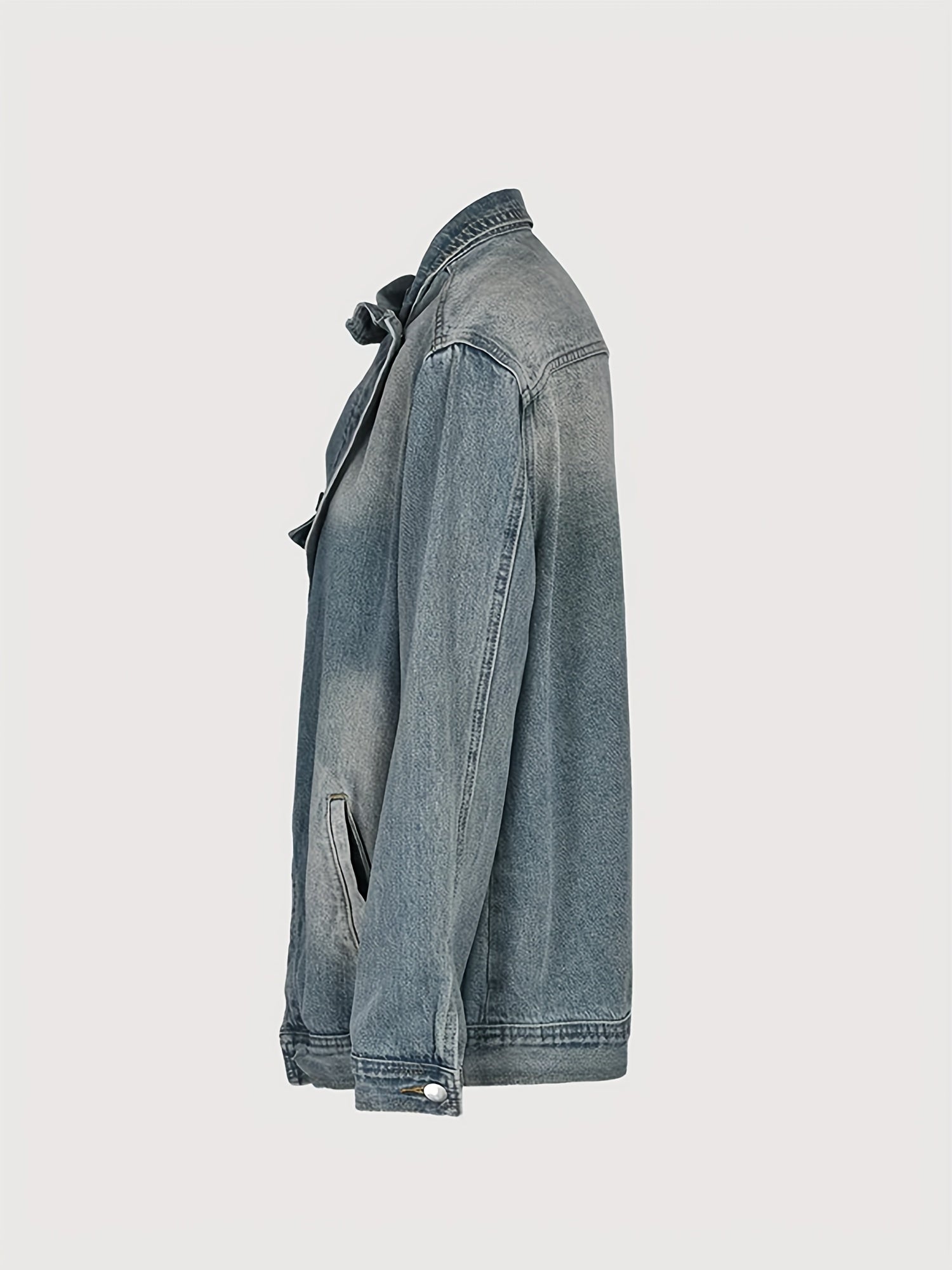 Women's Jacket - Denim-Look Button-Front detail view