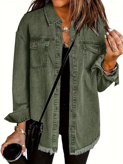 Women's Jacket - Denim-Look Long Sleeve detail view