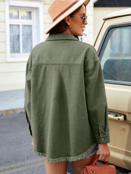 Women's Jacket - Denim-Look Long Sleeve detail view