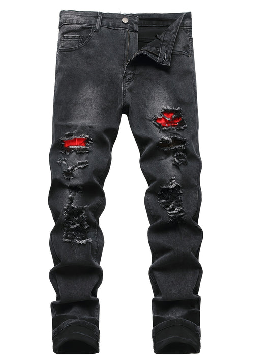 Women's Jeans - Black Distressed Stretch – Black option – main product image