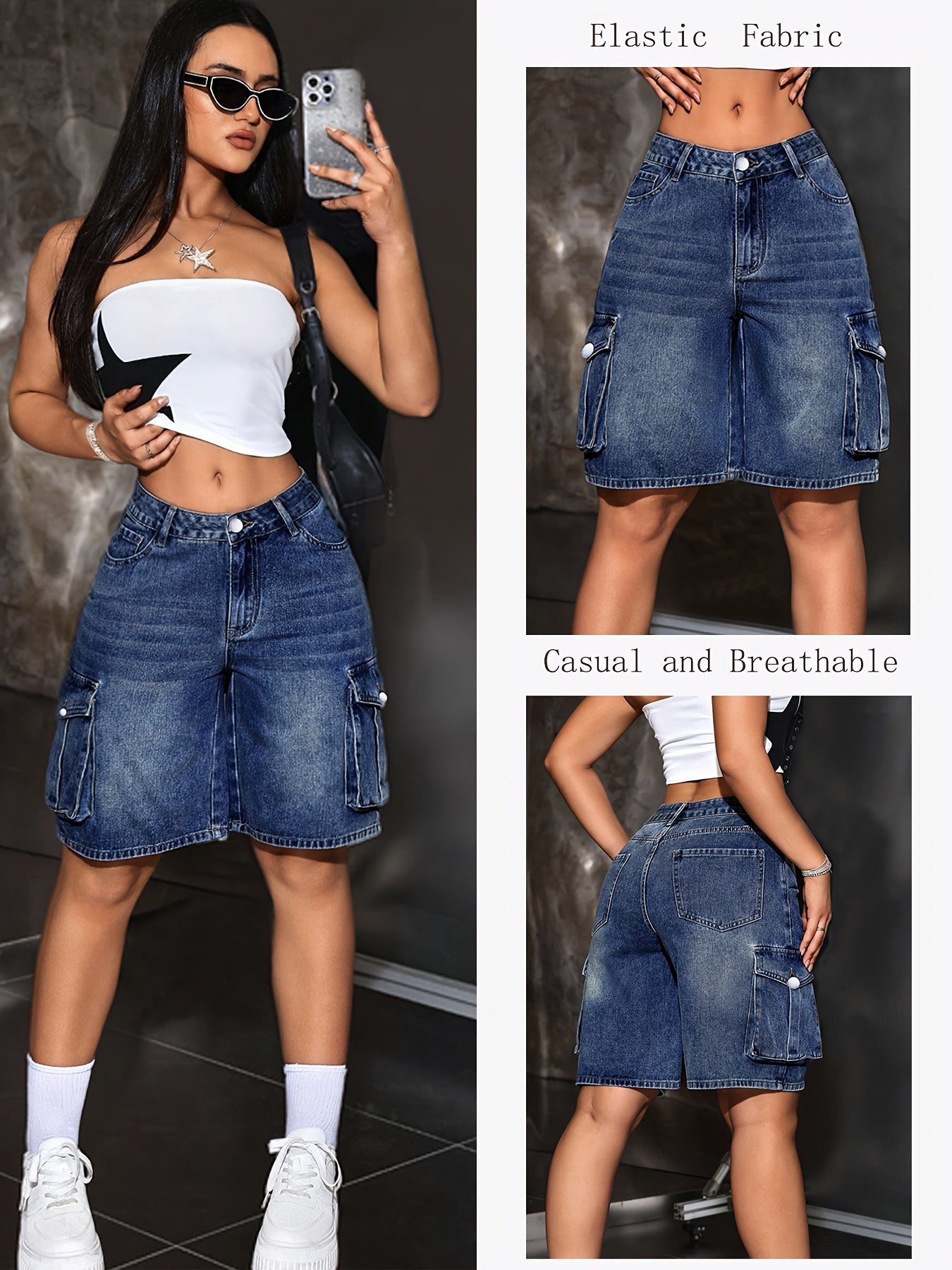 Women's Jeans - Button-Front Wide-Leg – main product image