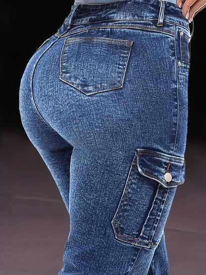 Women's Jeans - Dark Blue Distressed – Sizes S–XXL detail view