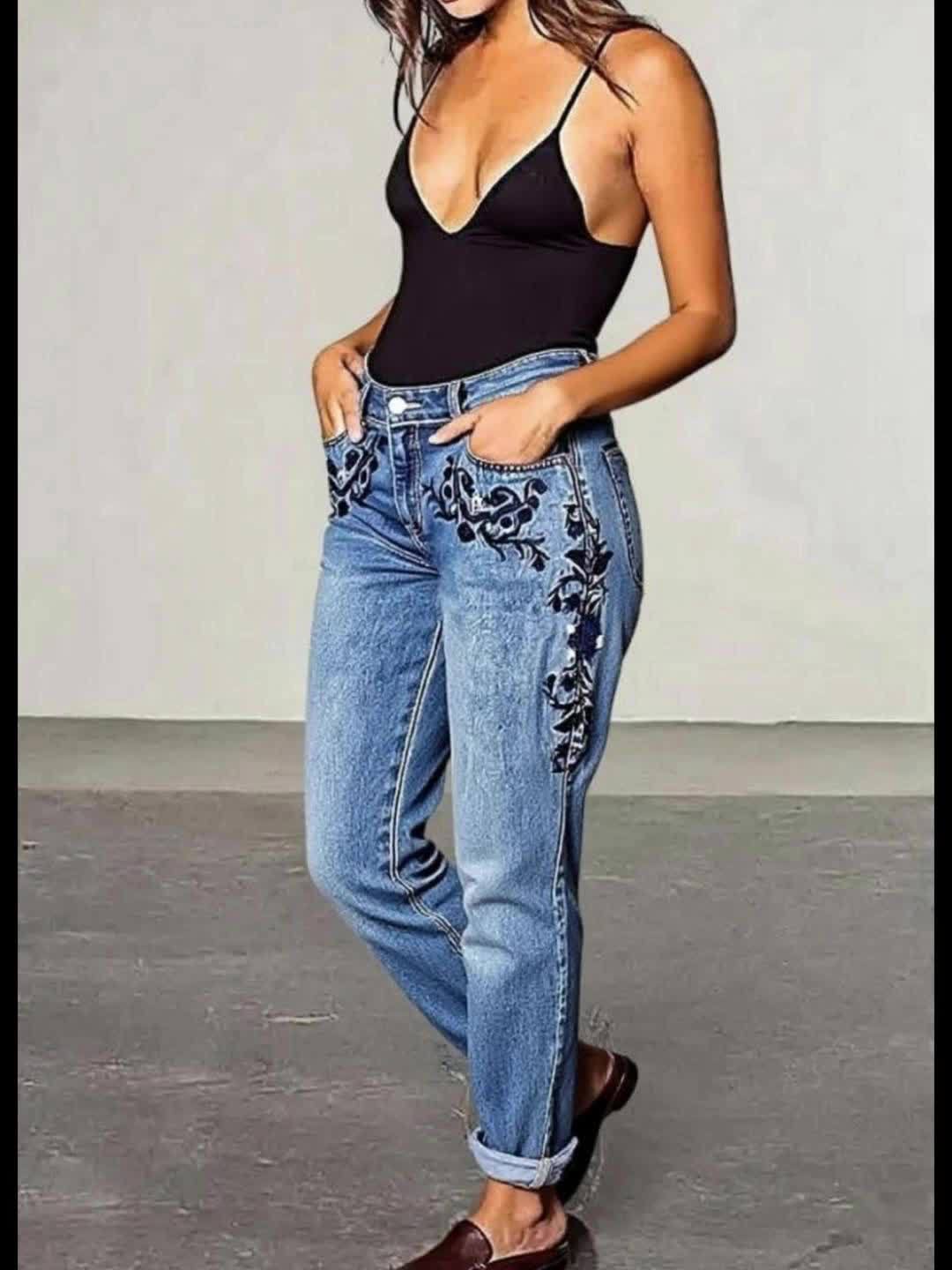 Women's Jeans - Denim – Dark Blue detail view