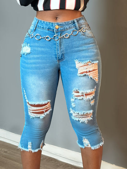 Women's Jeans - Distressed Slim Fit detail view