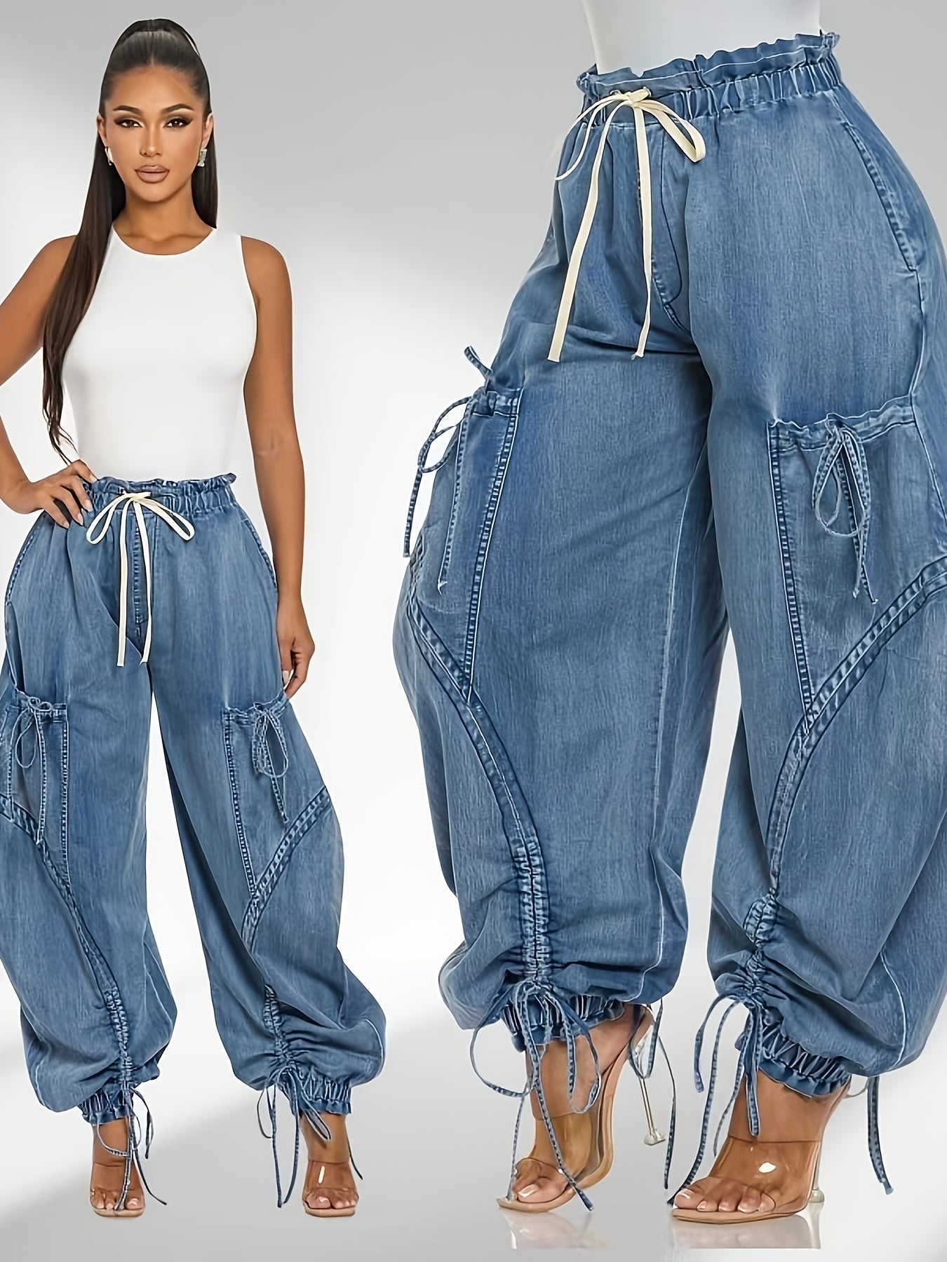 Women's Jeans - Khaki detail view