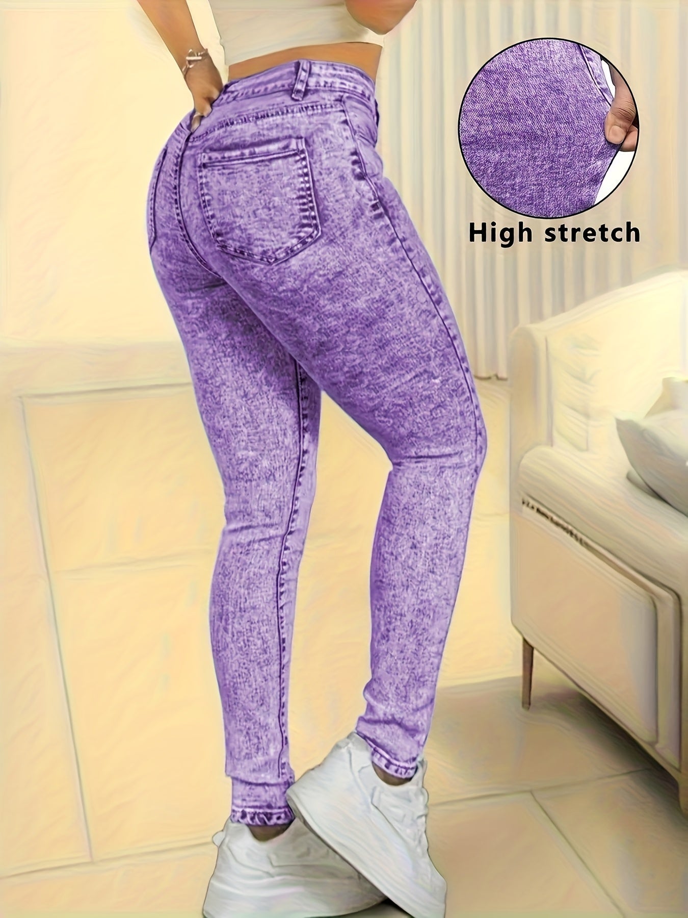 Women's Jeans - Light Blue Stretch Casual – view 6