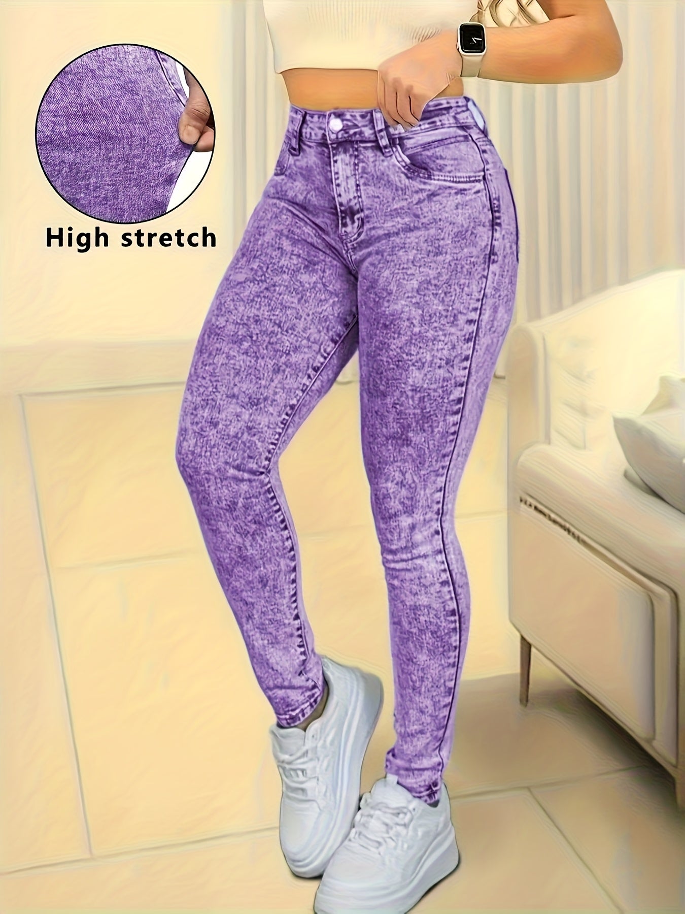 Women's Jeans - Light Blue Stretch Casual – view 10