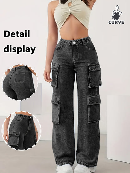 Women's Jeans - Pocket Detail Relaxed Fit detail view