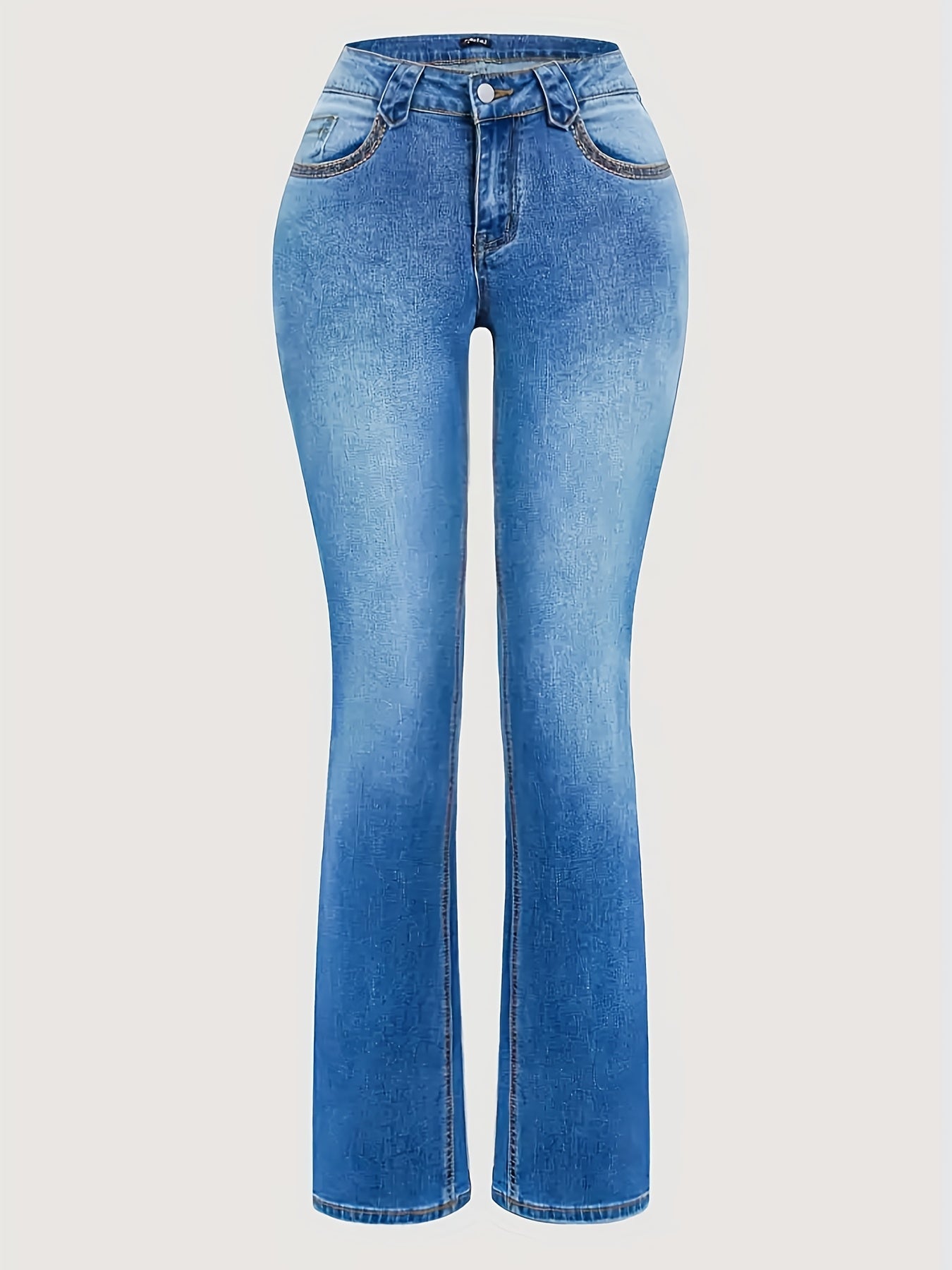 Women's Jeans - Vibrant Blue Stretch detail view