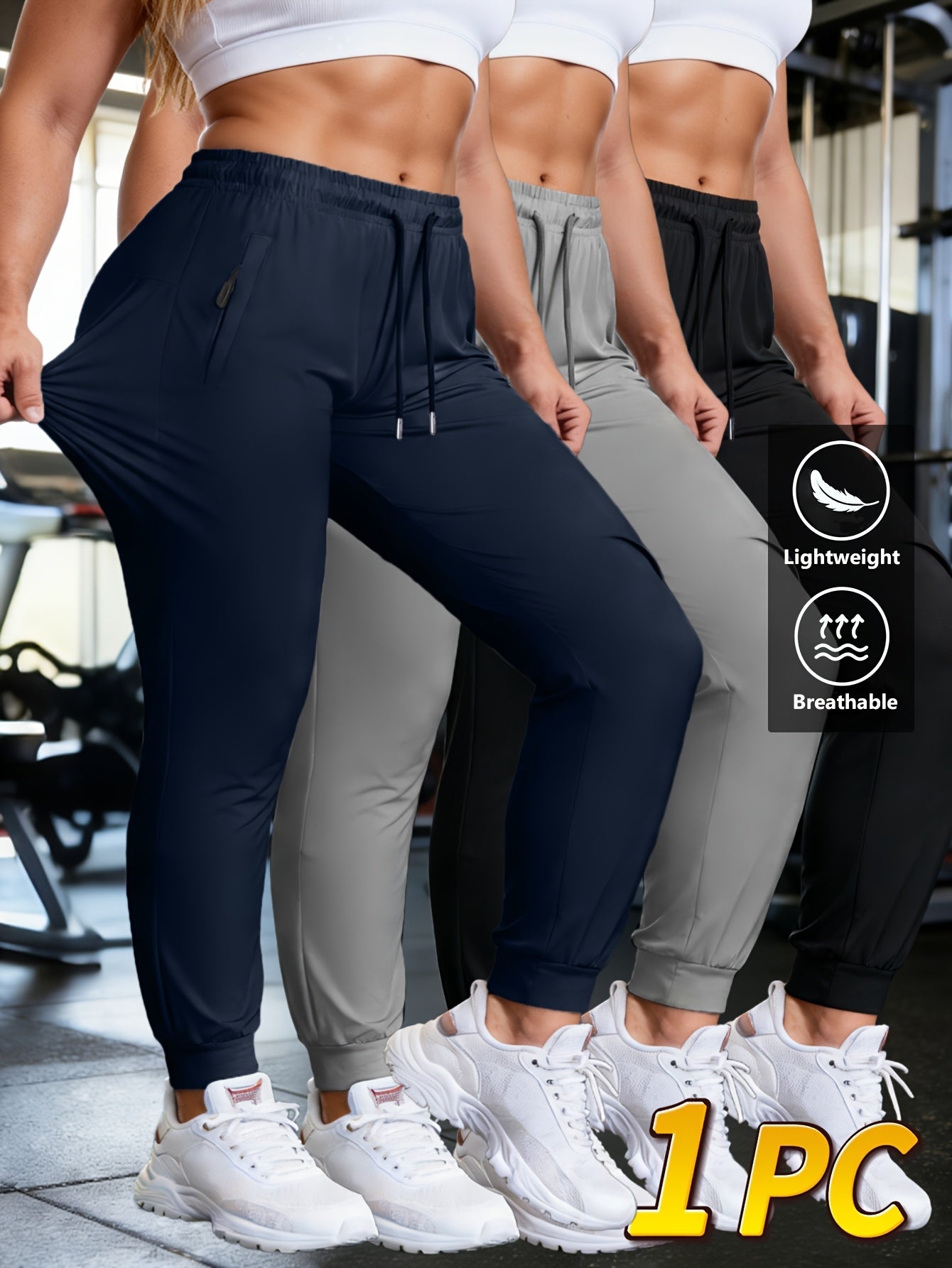 Women's Jogger Pants - Drawstring Waist Relaxed fit 36 detail view