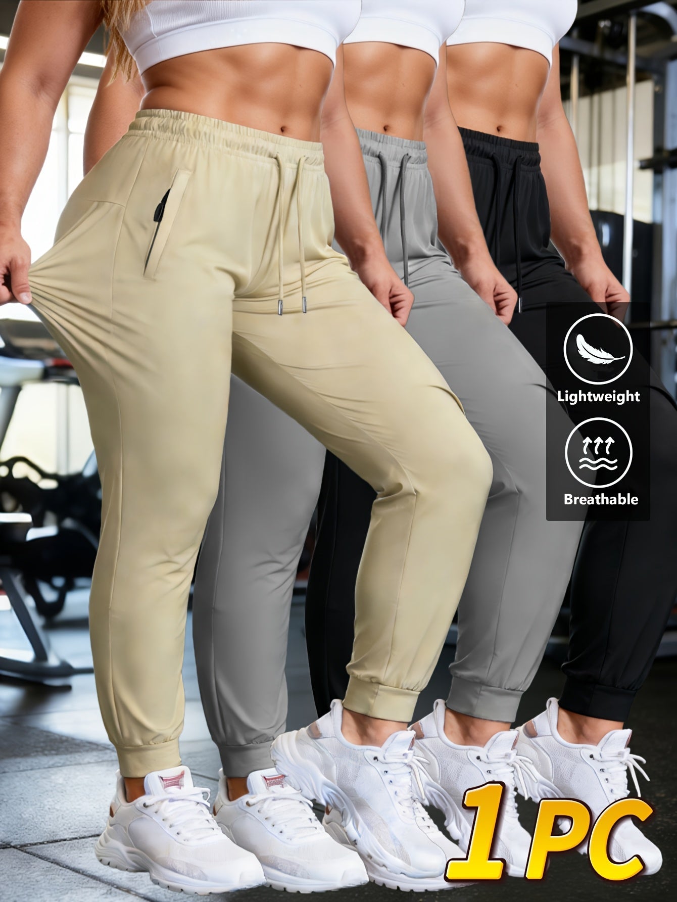 Women's Jogger Pants - Drawstring Waist Relaxed fit 36 detail view