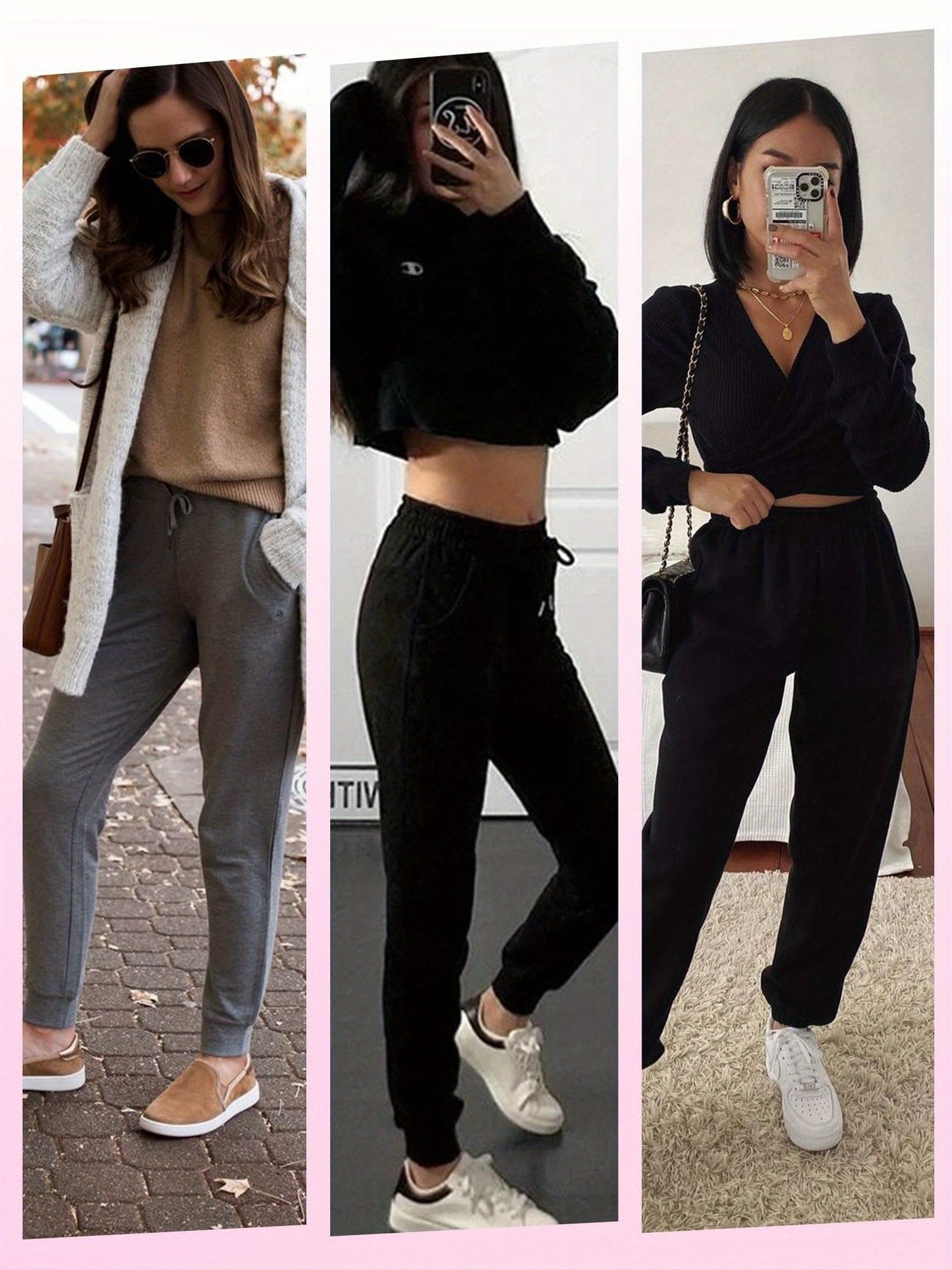 Women's Jogger Pants - Drawstring Waist Relaxed fit 37 detail view
