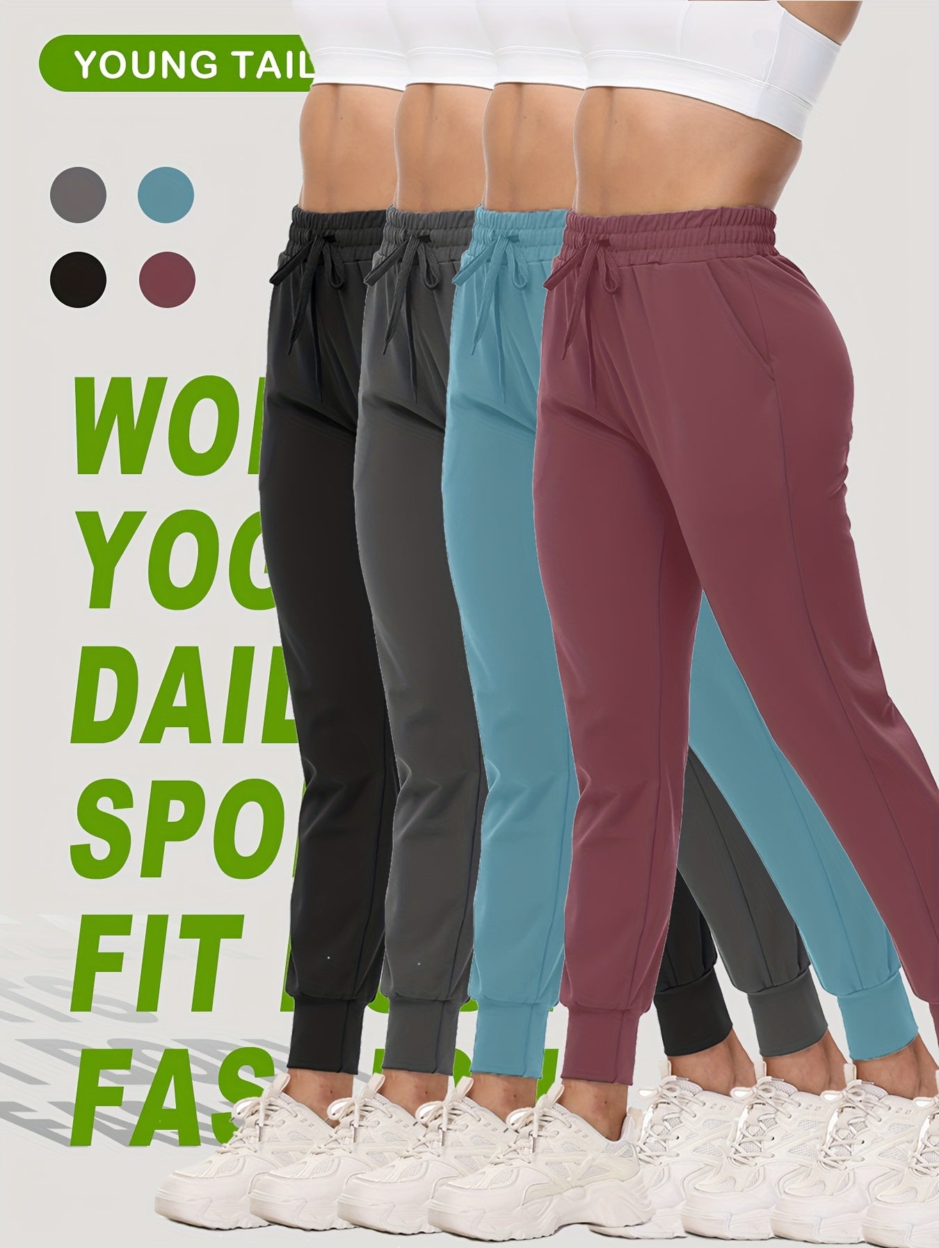 Women's Jogger Pants - Drawstring Waist Relaxed fit 37 detail view
