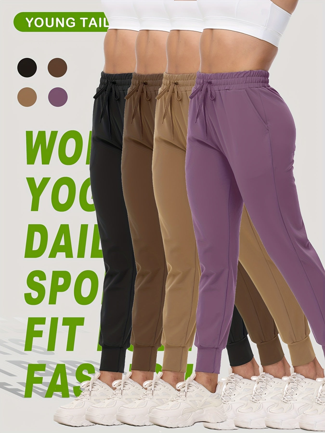Women's Jogger Pants - Drawstring Waist Relaxed fit 37 detail view