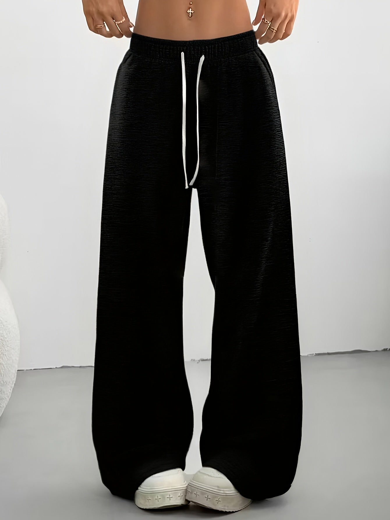 Women's Jogger Pants - Drawstring Waist Relaxed fit 38 detail view