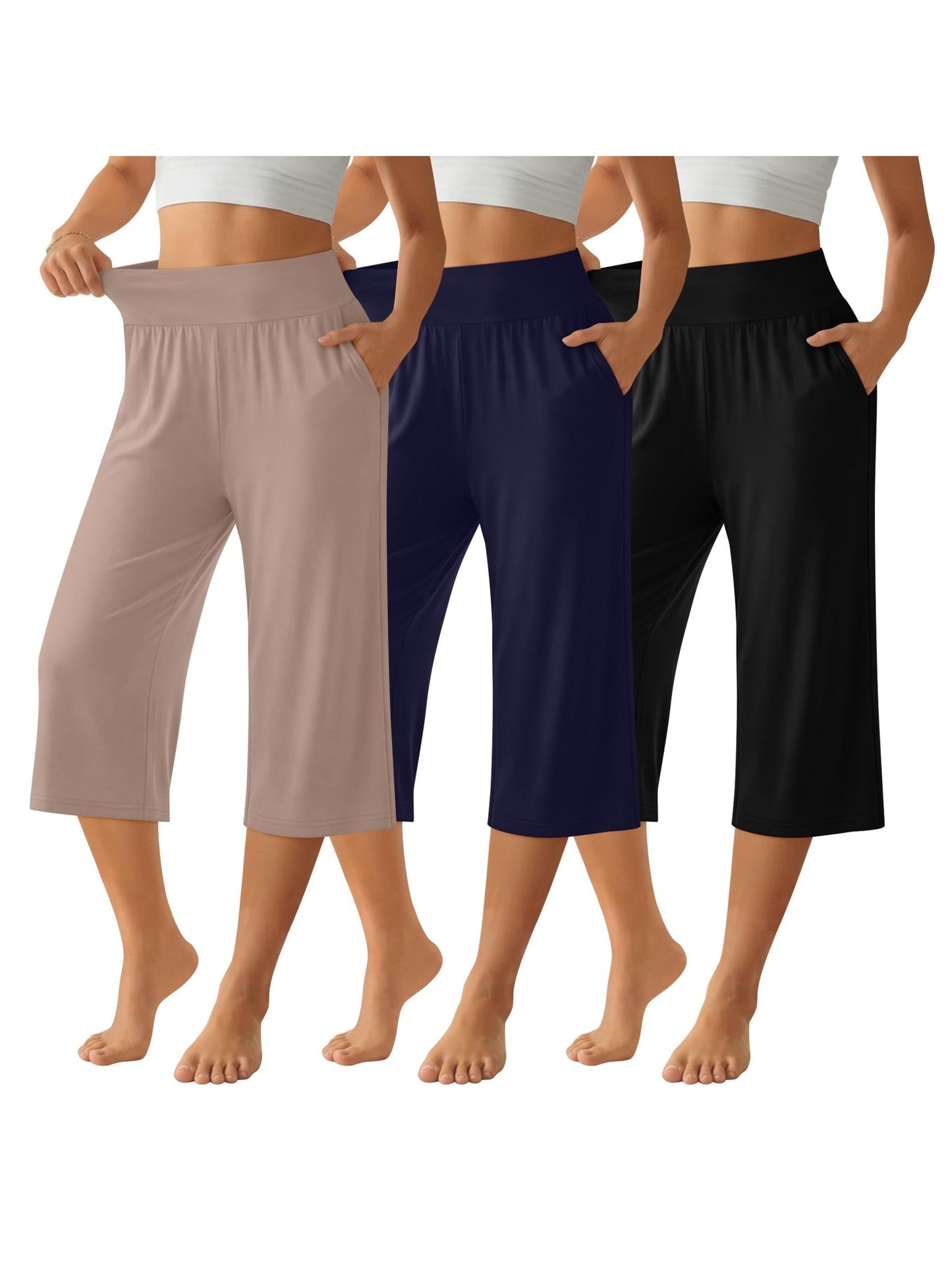 Women's Jogger Pants - Elastic Waist Relaxed fit – Black option – view 3