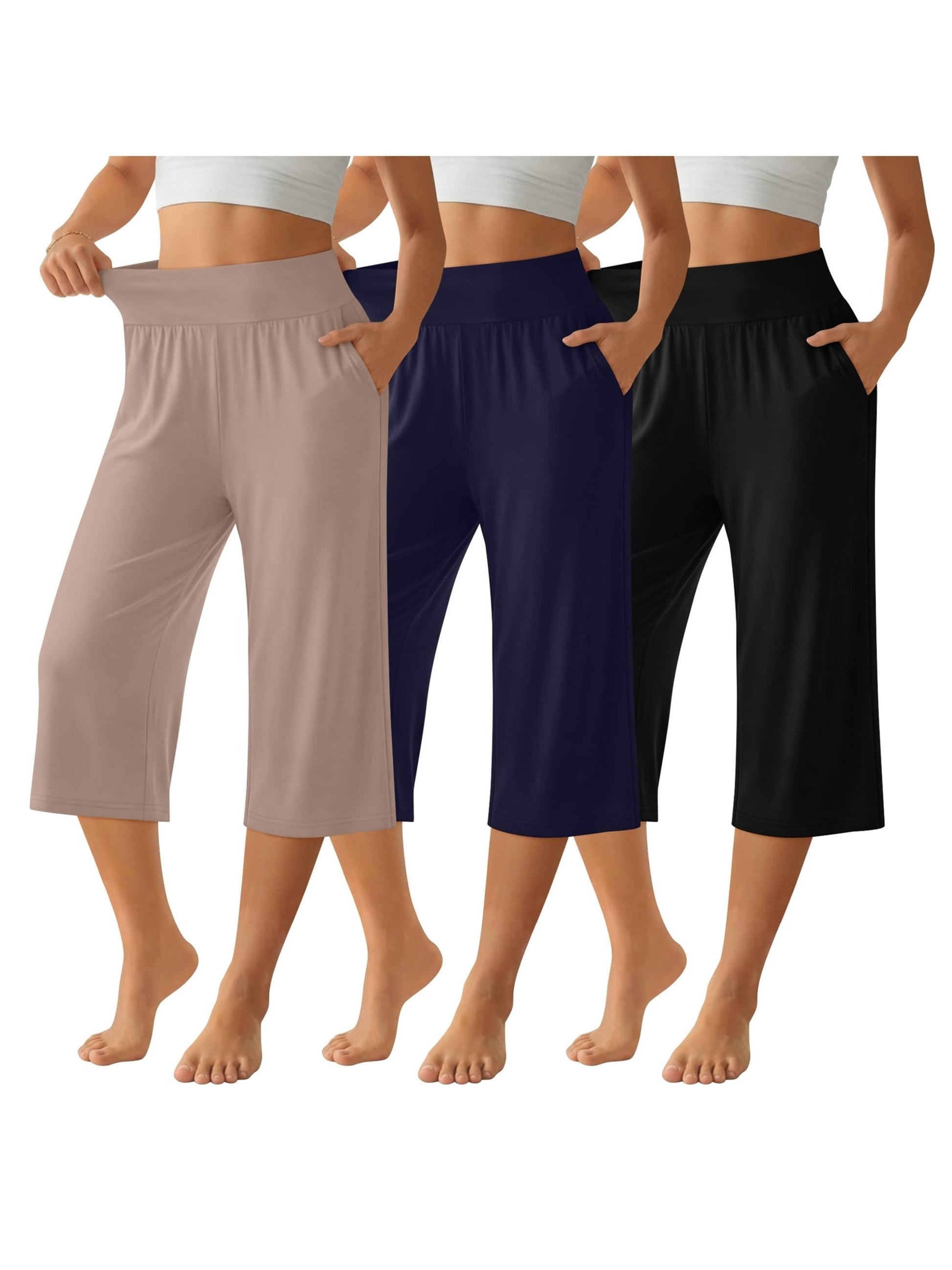 Women's Jogger Pants - Elastic Waist Relaxed fit – Black option – view 3