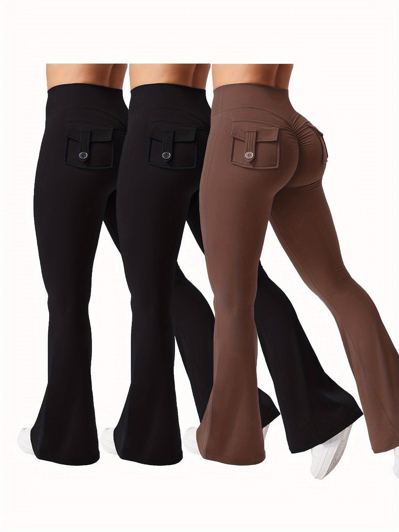 Women's Jogger Pants - High-Waist Fit – Sizes S–XL – Black option – view 2