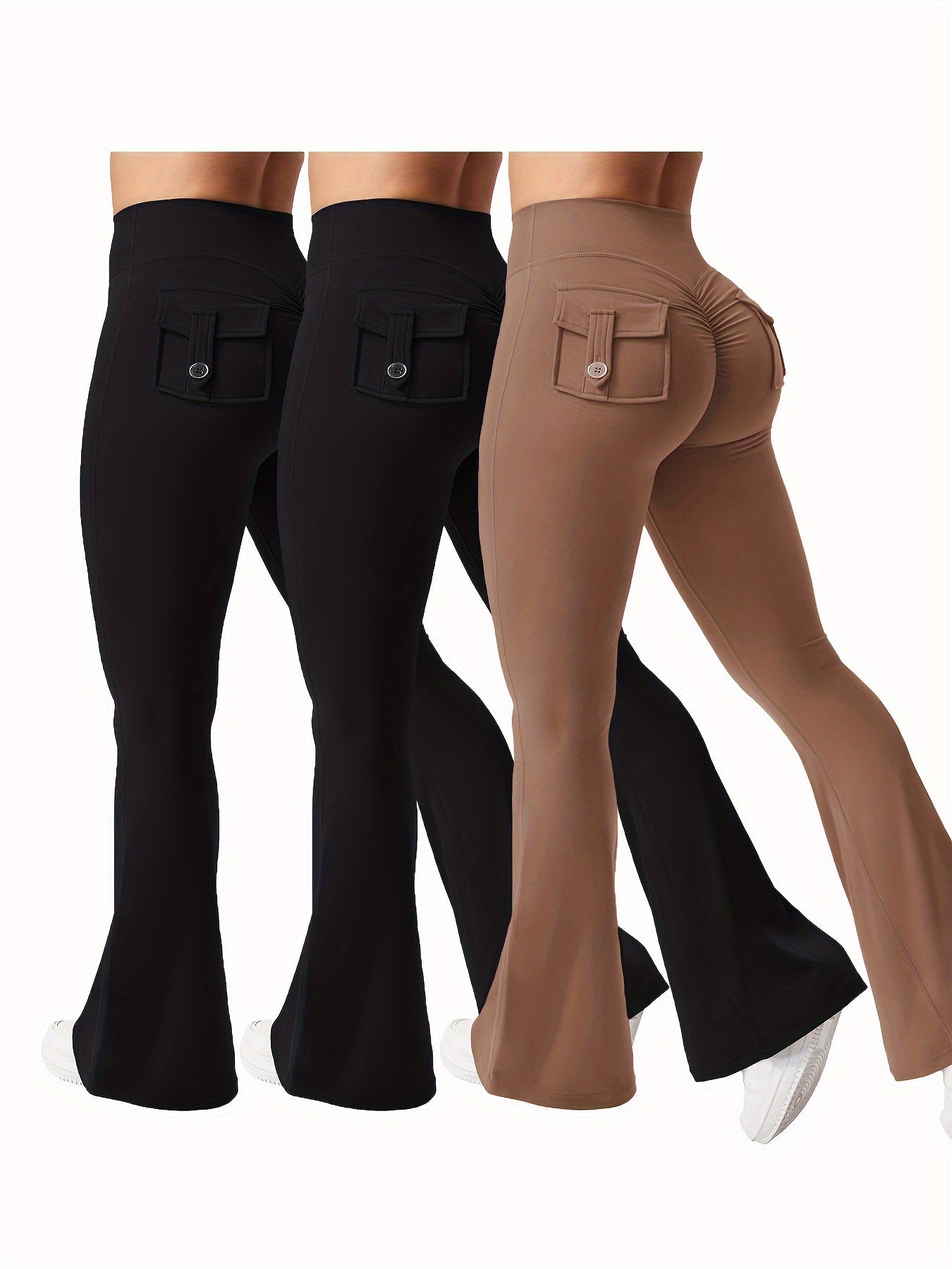 Women's Jogger Pants - High-Waist Fit – Sizes S–XL – Black option – view 10