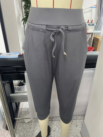 Women's Jogger Pants - High Waist Slim fit – Black option – view 4