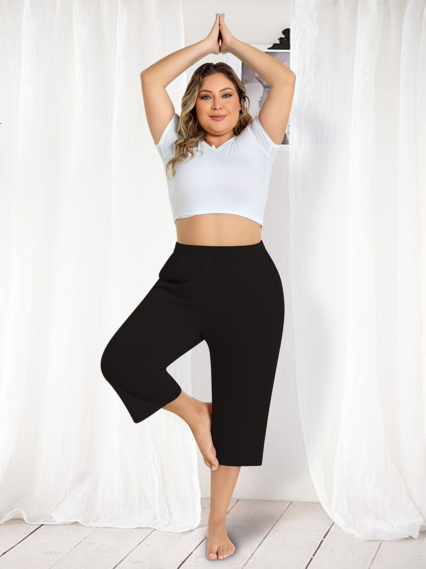 Women's Jogger Pants - Stretch Wide leg detail view