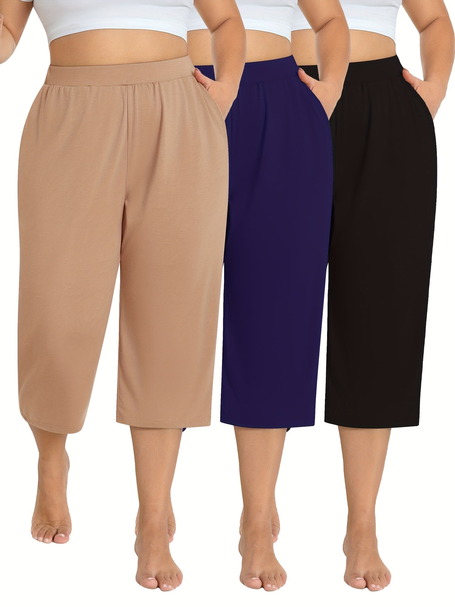 Women's Jogger Pants - Stretch Wide leg – Black option – main product image