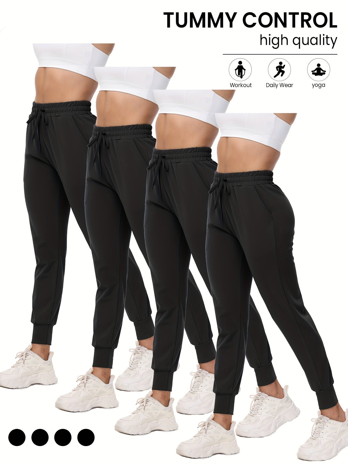 Women's Jogger Pants - Stretch With Pockets – Black option – view 7