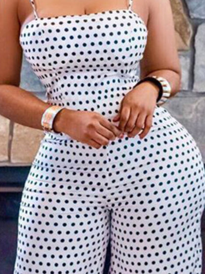 Women's Jumpsuit - Polka Dot Strapless detail view