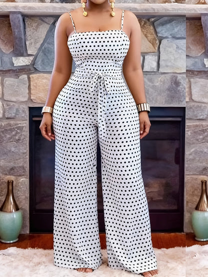 Women's Jumpsuit - Polka Dot Strapless – White option – main product image