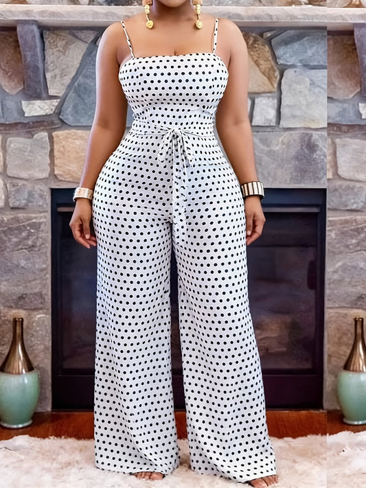 Women's Jumpsuit - Polka Dot Strapless – White option – main product image