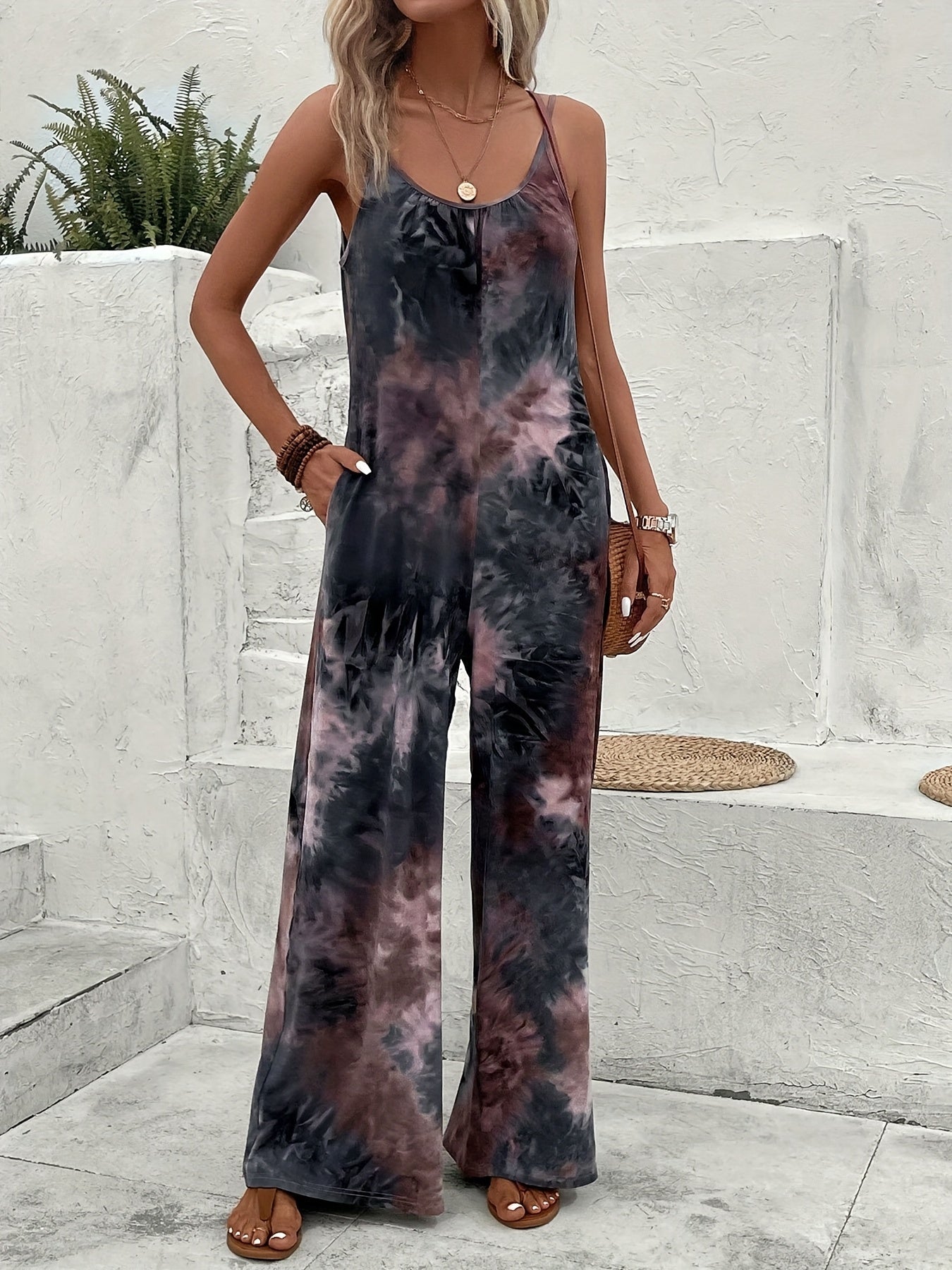 Women's Jumpsuit - Statement Print Straight Leg – main product image