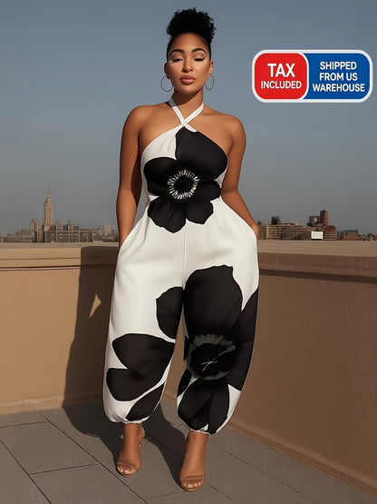 Women's Jumpsuit - Statement Print Strapless detail view