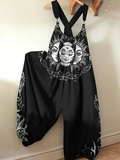 Women's Jumpsuit - Statement Print Wide Leg – Black option – main product image
