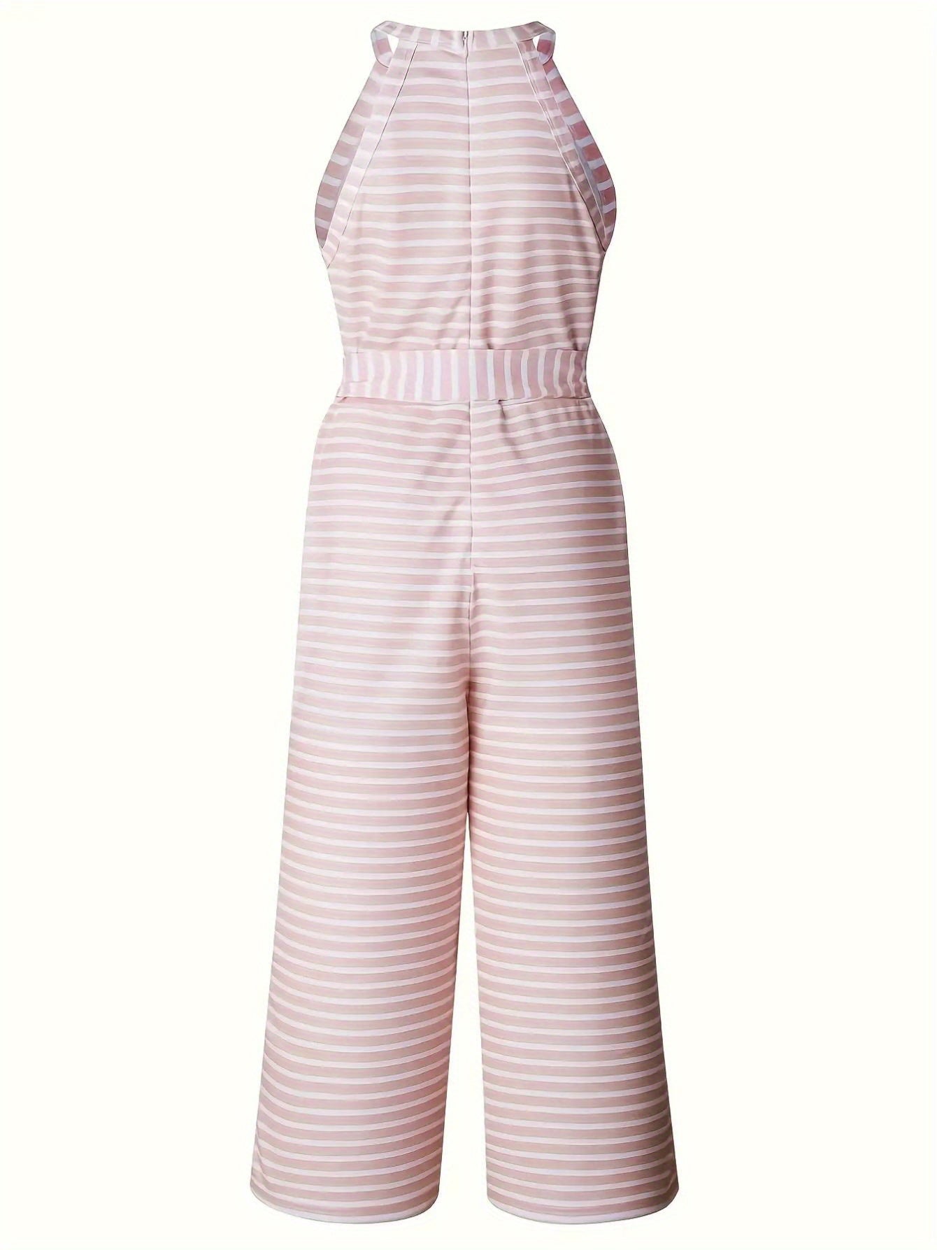 Women's Jumpsuit - Striped Halter Neck detail view