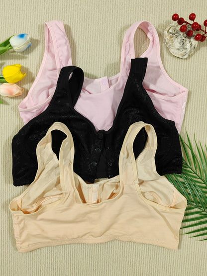 Women's Lace Bralette - 3-Pack Unpadded, Light Support detail view