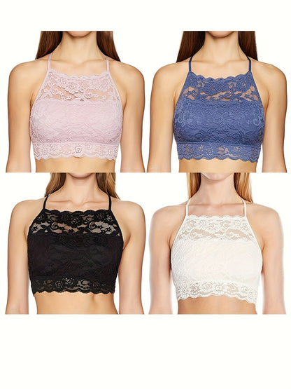 Women's Lace Bralette - 4-Pack Everyday Support – White option – main product image