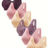Dark purple/2 pink/2 apricot/grey