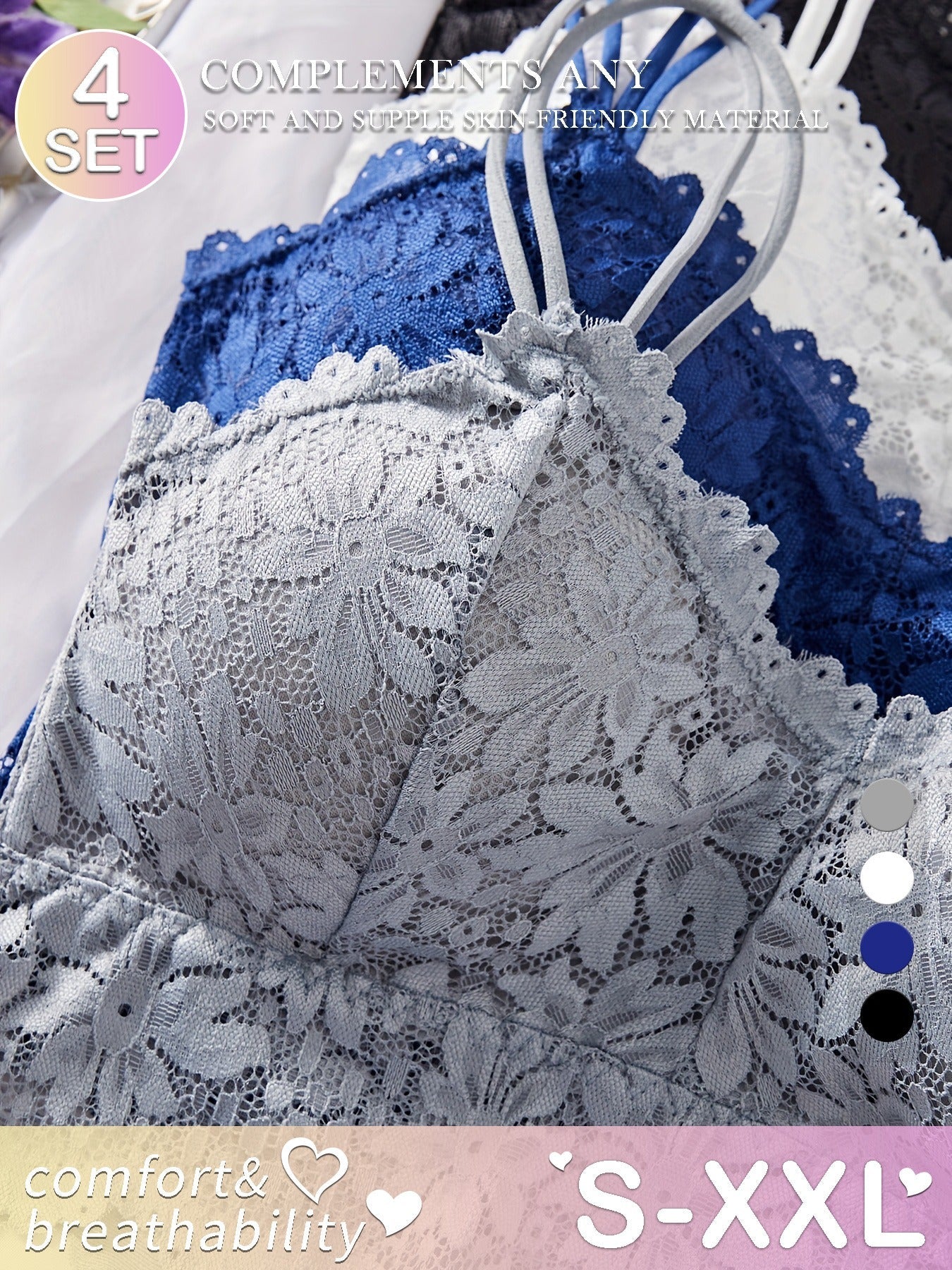 Women's Lace Camisole Set - Short Sleeve – view 4