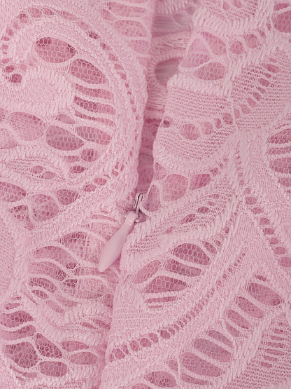 Women's Lace Crew Neck Wedding Dress detail view