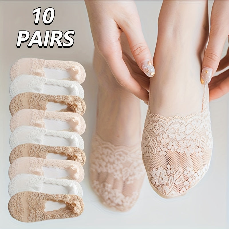 Women's Lace Detail Ankle Socks - 10-Pair Pack – view 2