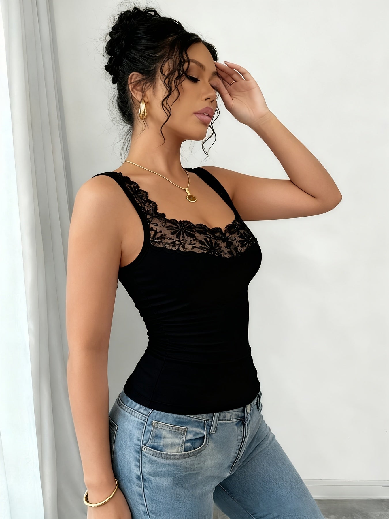 Women's Lace Detail Camisole - 6-Pack Classic Neck Sleeveless – view 14