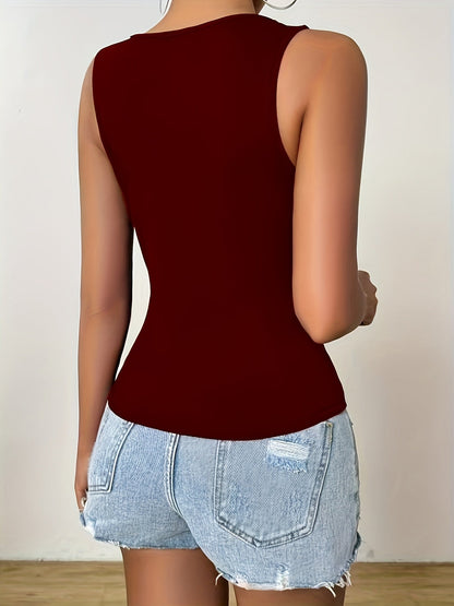 Women's Lace Detail Camisole - Crew Neck detail view