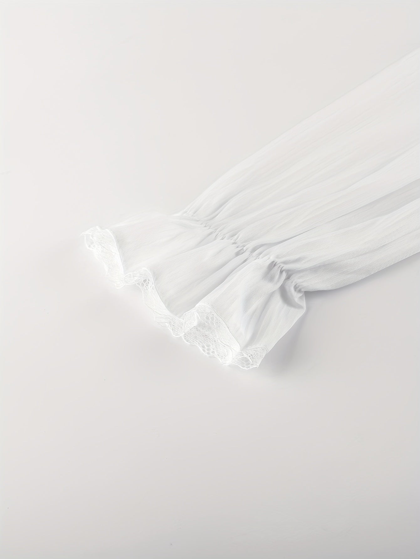 Women's Lace Detail Nightgown - V-Neck Long Sleeve detail view