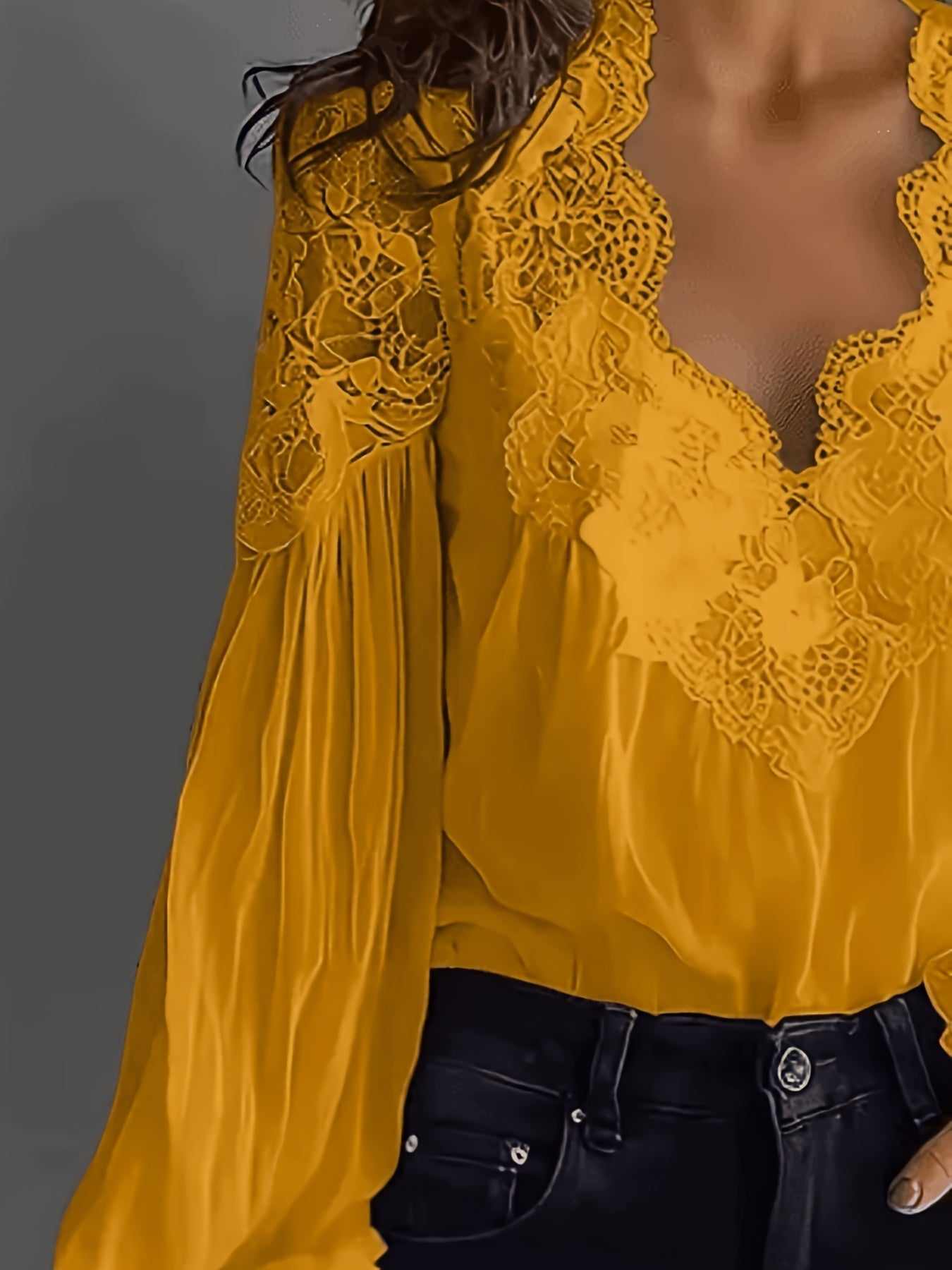 Women's Lace Detail Shirt - Short Sleeve – Red / Black detail view