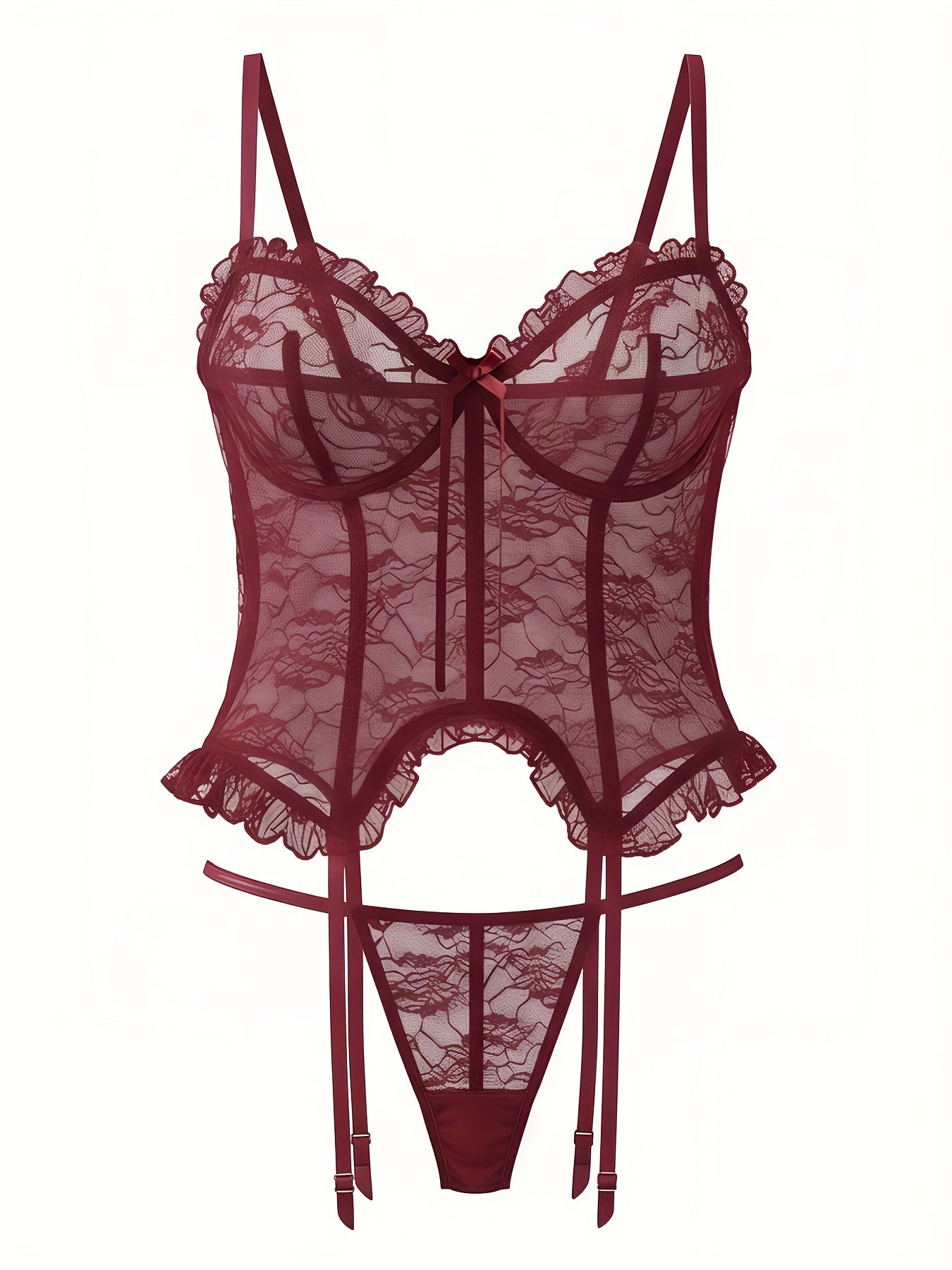 Women's Lace Lingerie Bodysuit - Deep-V Open-Back Lace Design – Sizes S–XXL – view 4