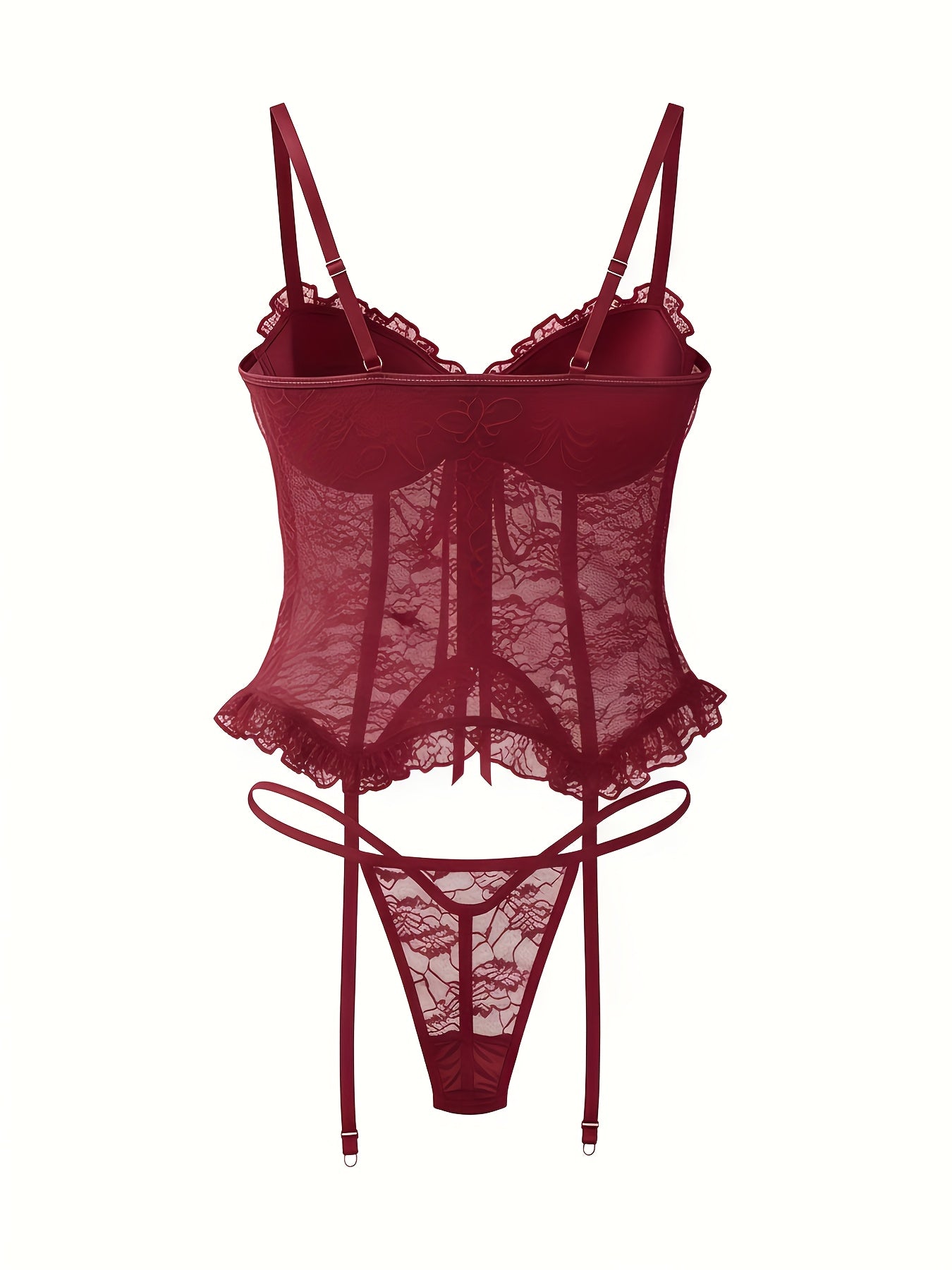 Women's Lace Lingerie Bodysuit - Deep-V Open-Back Lace Design – Sizes S–XXL – view 6