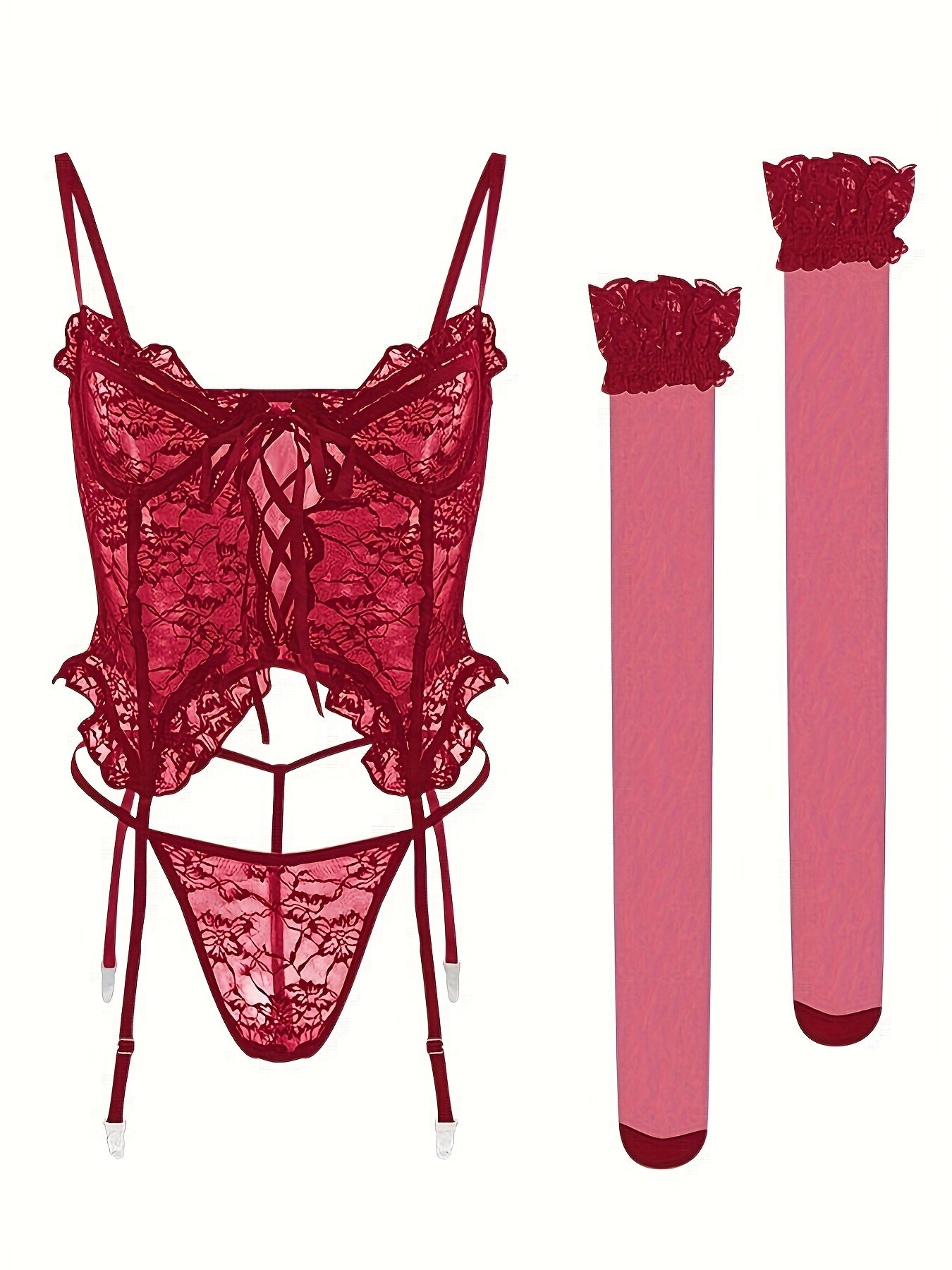 Women's Lace Lingerie Bodysuit - Deep-V Open-Back Lace Design – Sizes S–XXL – view 12